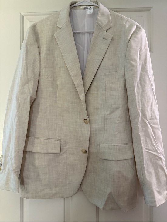State And Liberty Other - Men's Beige Linen Blazer Sport Coat - Classic Lightweight